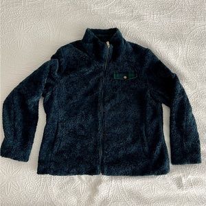 Pendleton Womens XL Deep Pile Fleece Teddy Zip Sweatshirt Jacket Blue